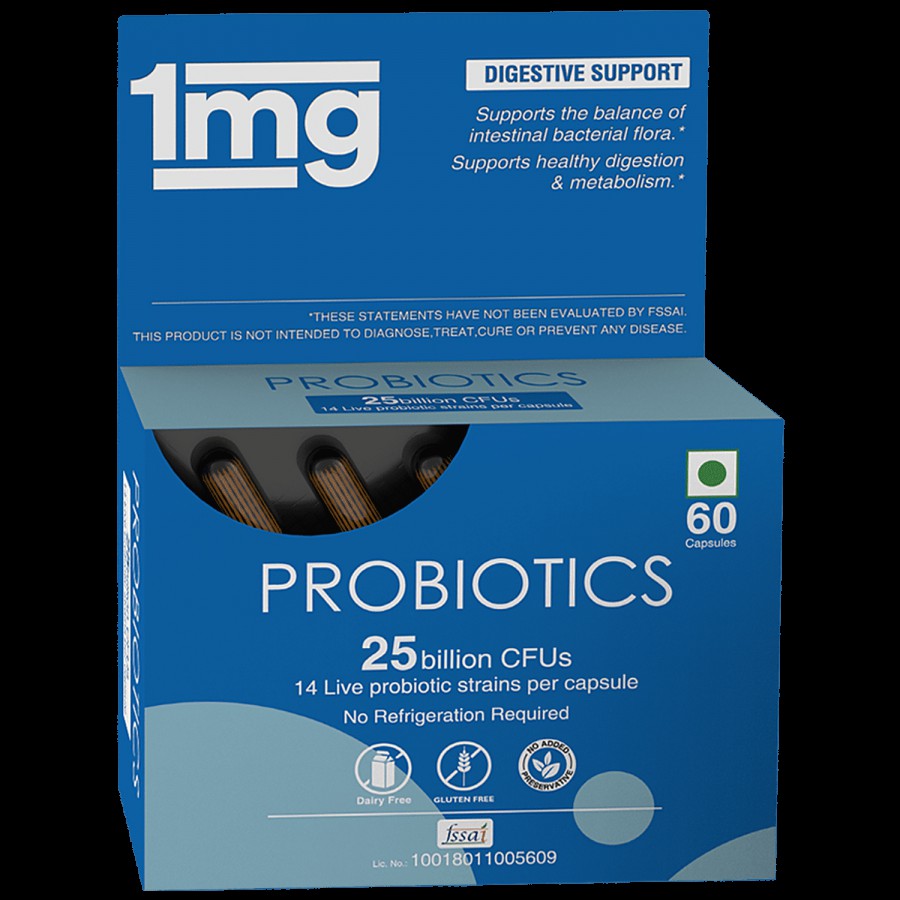 1mg Probiotics 25 Billion CFUs - 14 Live Probiotic Strains