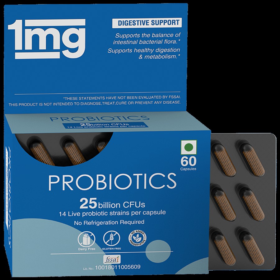 1mg Probiotics 25 Billion CFUs - 14 Live Probiotic Strains