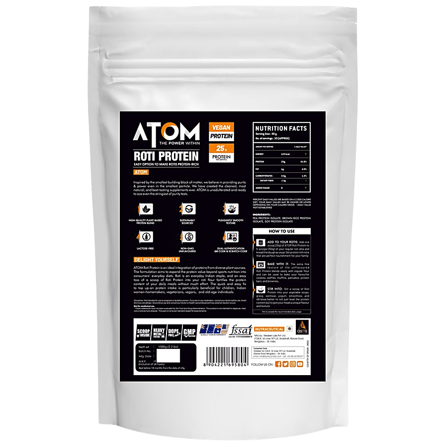 AS-IT-IS Nutrition ATOM Roti Protein - Plant-Based