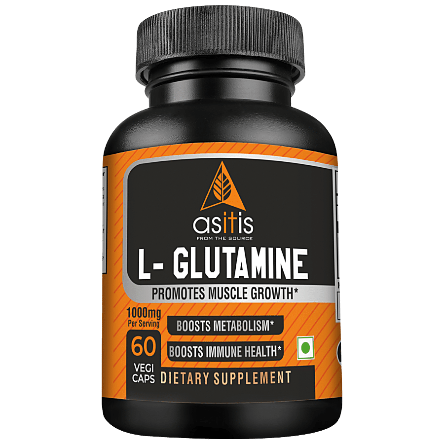 AS-IT-IS Nutrition L-Glutamine Capsules - Promotes Muscle Growth