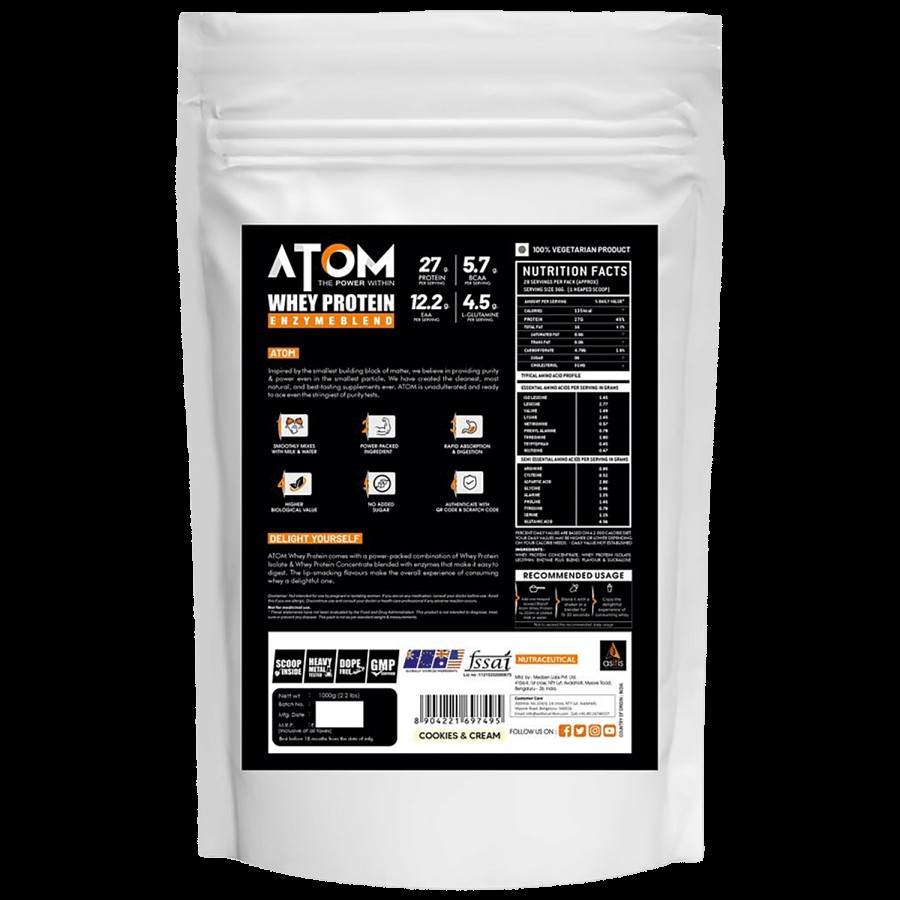 AS-IT-IS Nutrition ATOM Whey Protein - With Digestive Enzymes