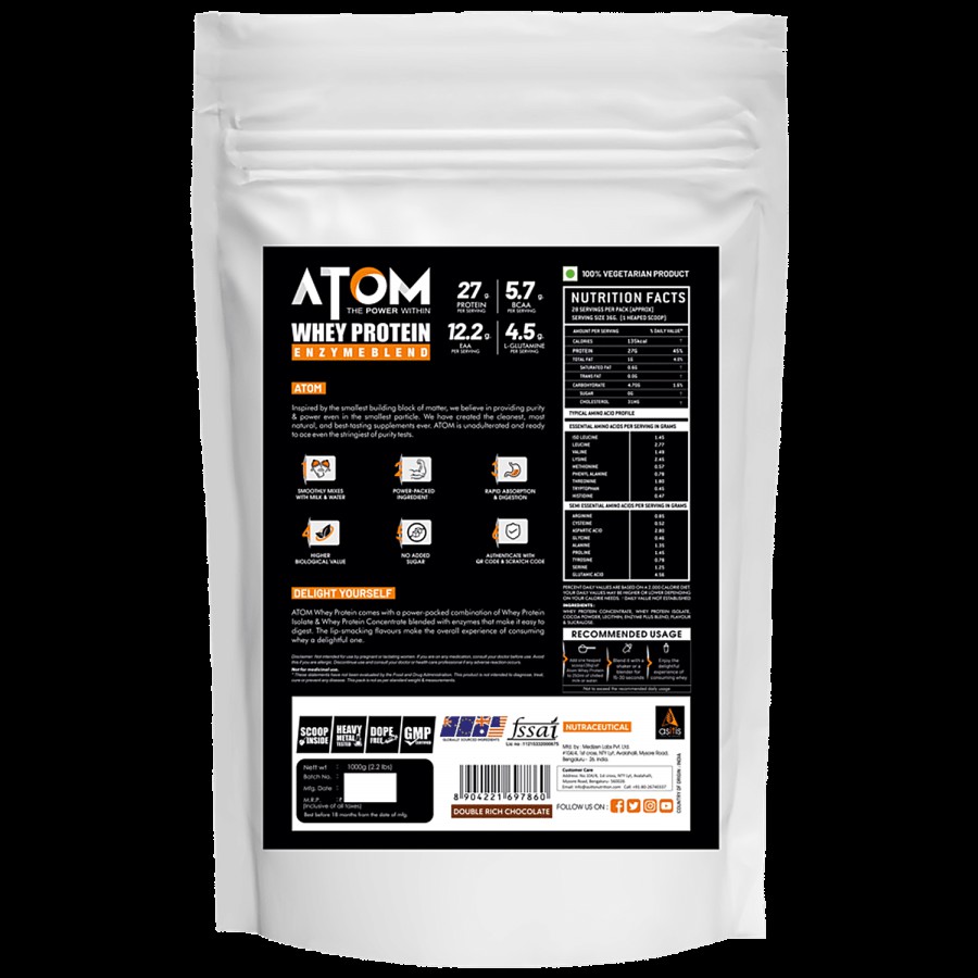 AS-IT-IS Nutrition ATOM Whey Protein - With Digestive Enzymes