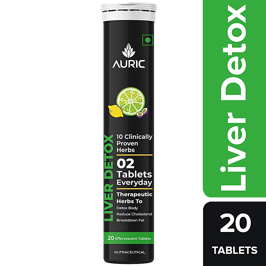 Auric Liver Detox Effervescent Tablets - With 10 Ayurvedic Herbs