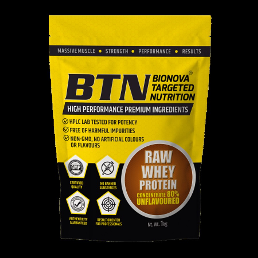 BTN Sports Raw Whey Protein Powder - Concentrate 80%