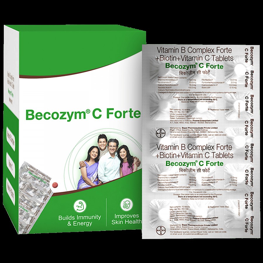 Becozym Forte-B Complex Tablets With Vitamin C & Biotin