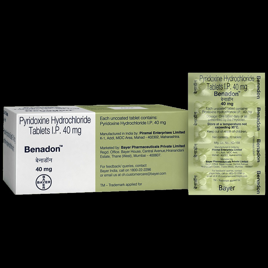 Benadon Pyridoxine Hydrochloride Tablet - Boosts Immunity