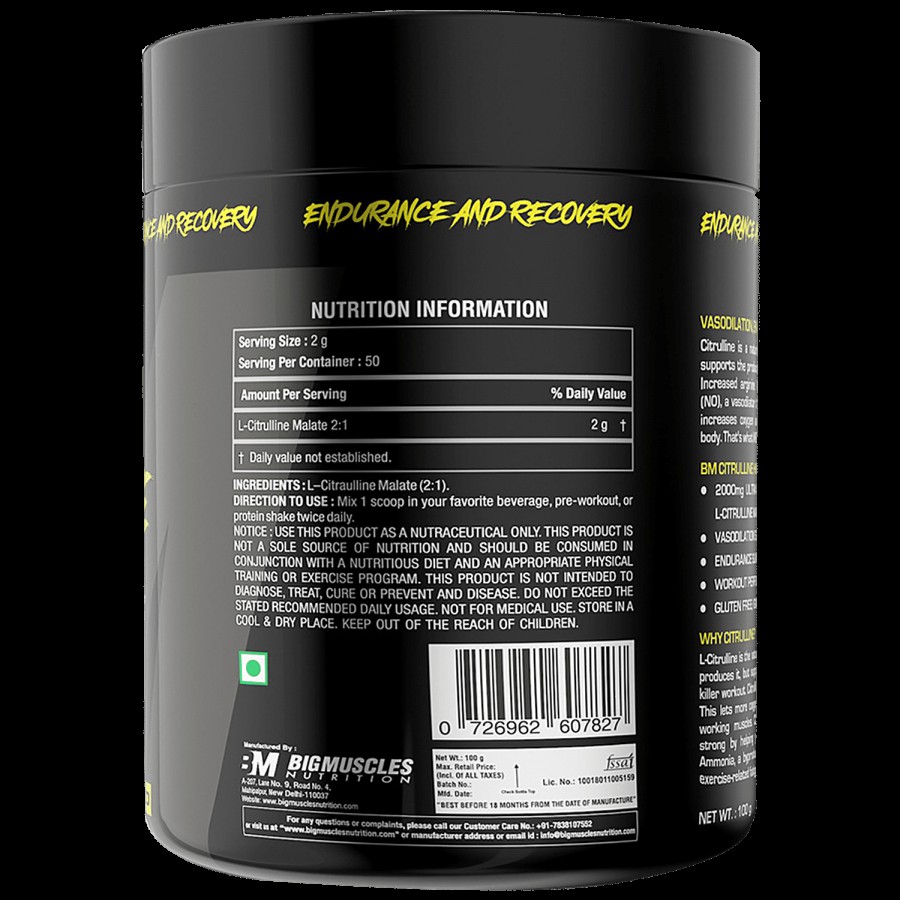 Bigmuscles Nutrition Citrulline Malate Supplement - Sex On The Beach