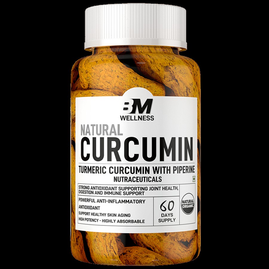 Bigmuscles Nutrition Curcumin Turmeric Tablets With Piperine (1000mg) - Joint Health & Immunity