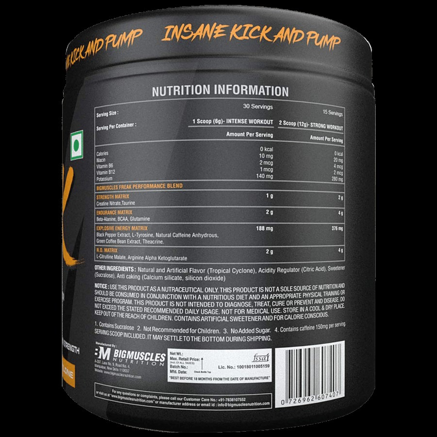 Bigmuscles Nutrition Pre-Workout Formulation - Freak