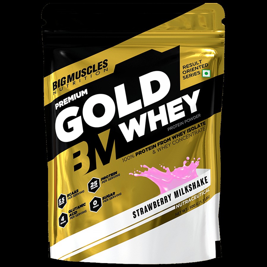 Bigmuscles Nutrition Premium Gold Whey Protein Isolate - Strawberry Milkshake