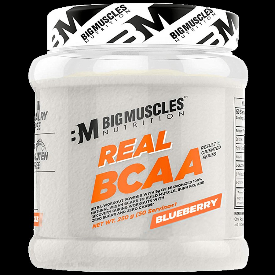 Bigmuscles Nutrition Real BCAA Intra Workout Powder Supplement - Blueberry