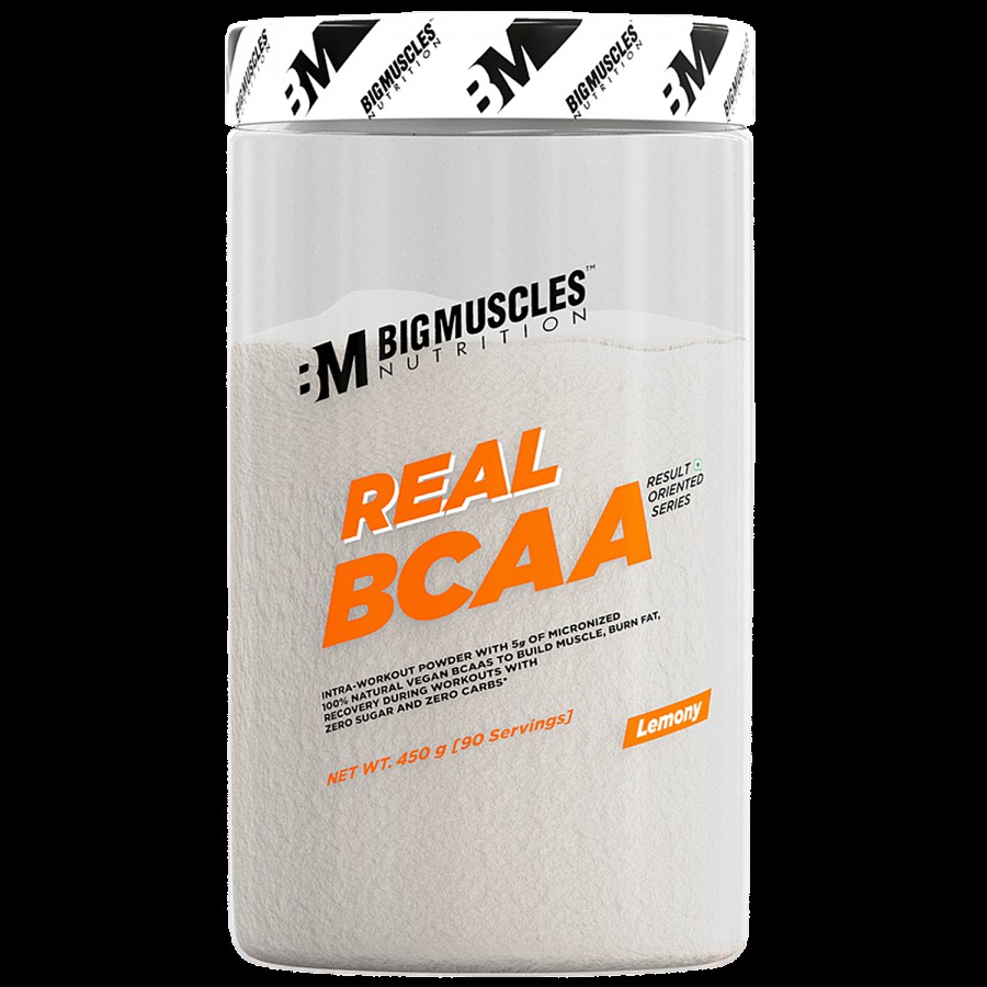 Bigmuscles Nutrition Real BCAA Intra Workout Powder Supplement - Lemony