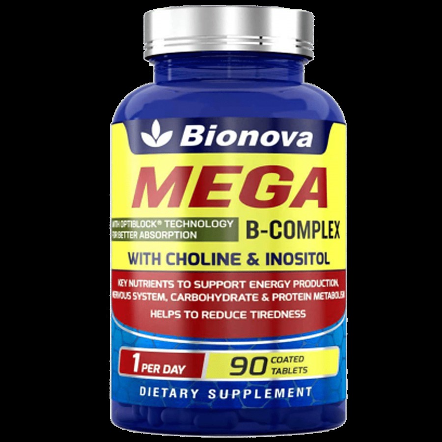 Bionova Mega B Complex Tablets - With Choline & Inositol