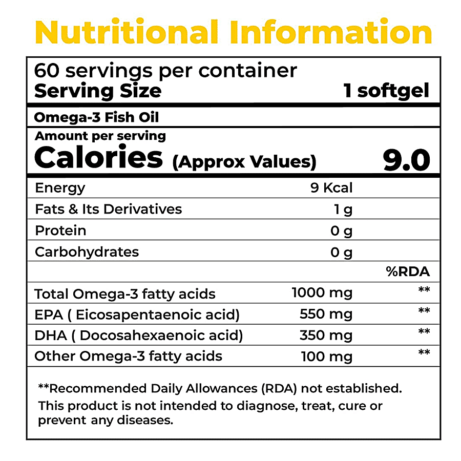 Boldfit Omega 3 Fish Oil Capsule - For Joint & Bone Support