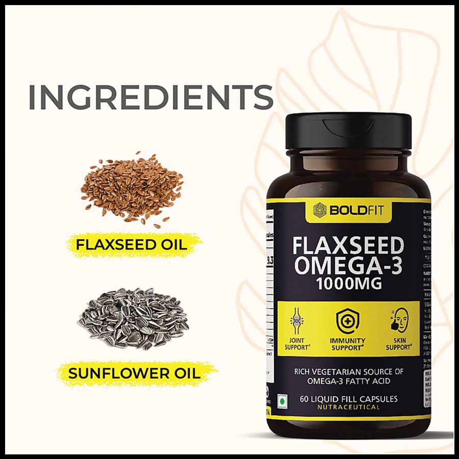 Boldfit Flaxseed Omega 3 Capsule - Supports Immunity