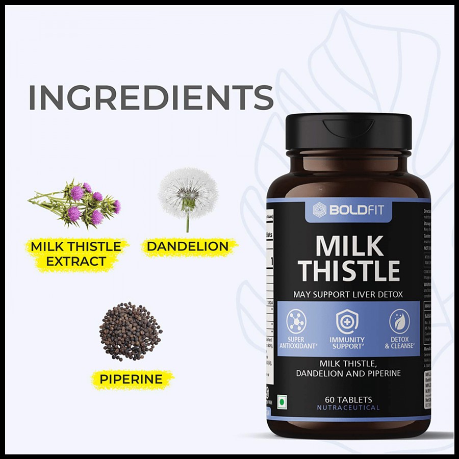 Boldfit Milk Thistle - Supports Liver Detox