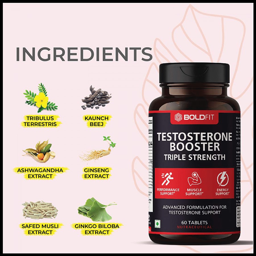 Boldfit Testosterone Booster Tablet - Provides Muscle & Energy Support