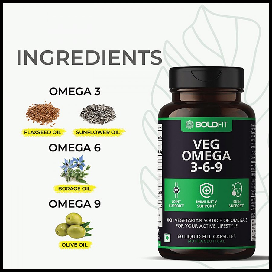 Boldfit Veg Omega 3-6-9 Tablet - For Joint & Skin Support