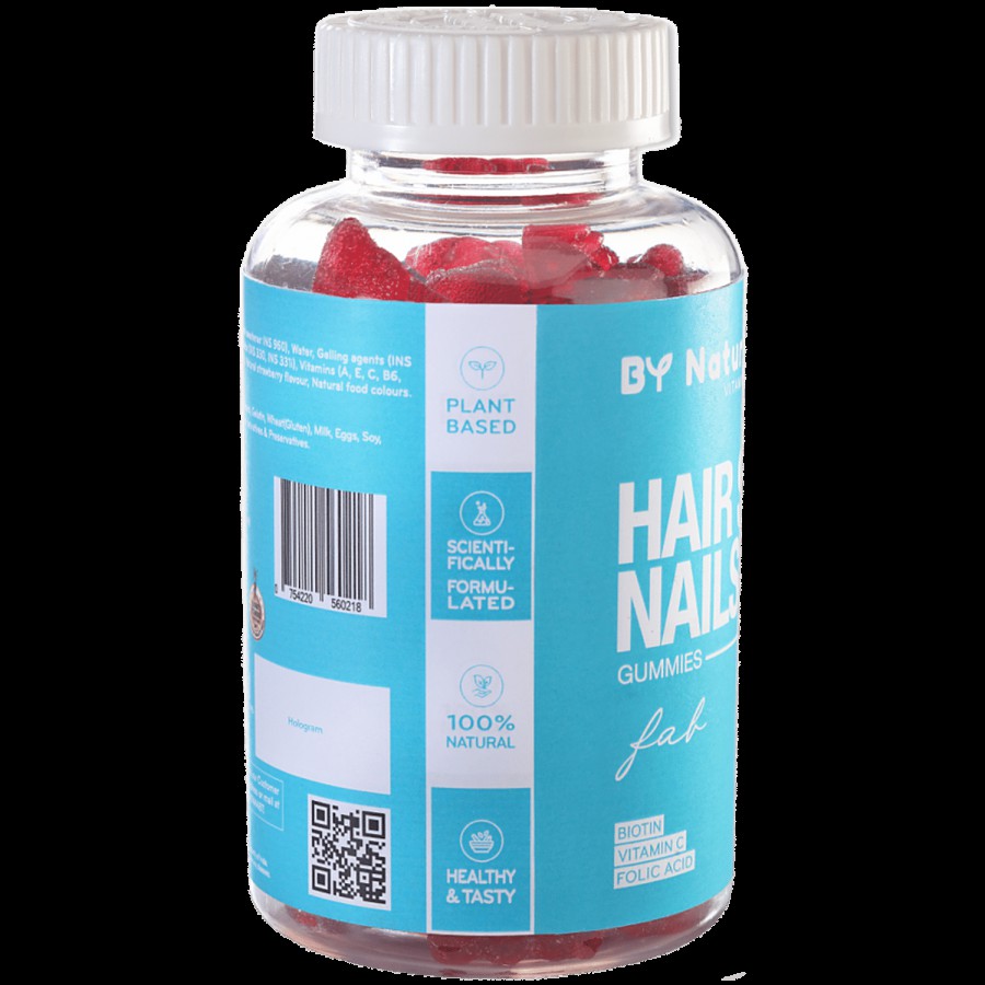 By Nature Hair & Skin Vitamin Gummies With Biotin & Folic Acid