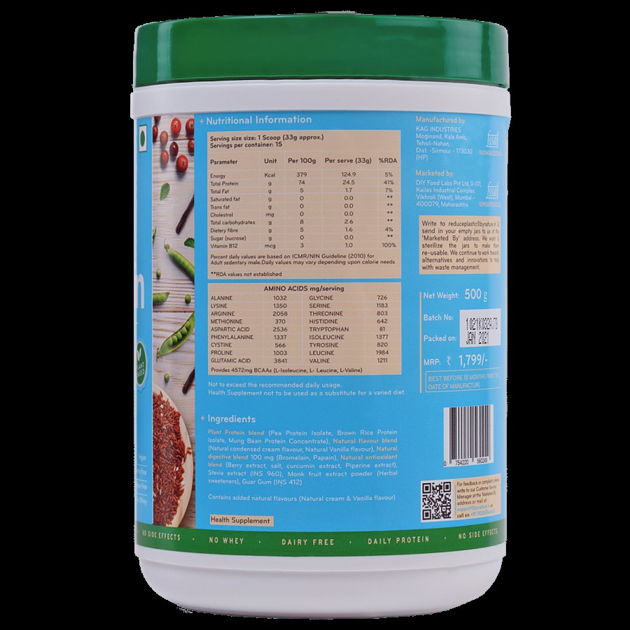 By Nature Plant Protein Powder - Creamy Vanilla