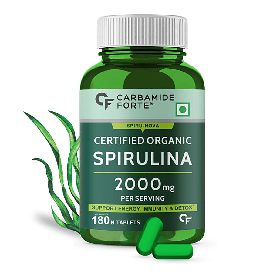 Carbamide Forte 100% Organic Spirulina 2000mg Vegetarian Tablets - For Energy