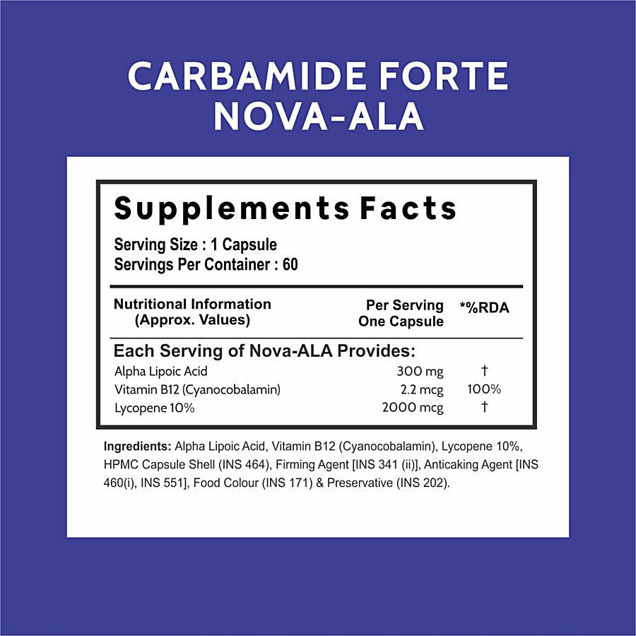 Carbamide Forte Alpha Lipoic Acid 300mg Capsules - Vitamin B12