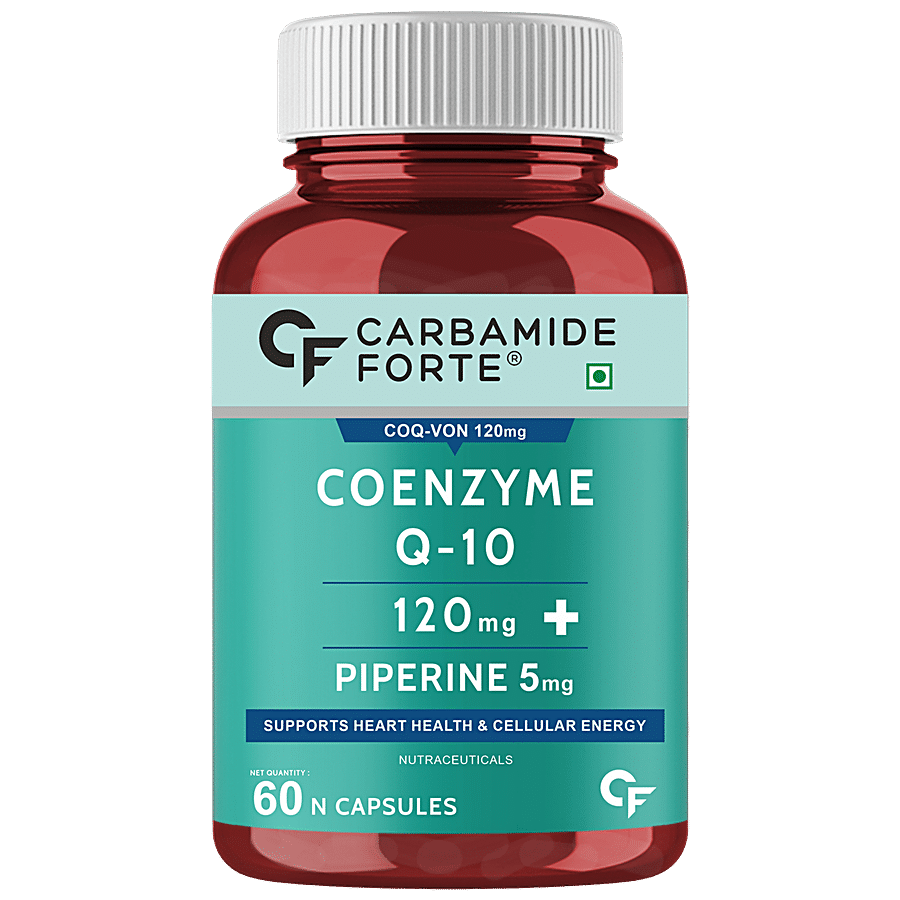 Carbamide Forte Coenzyme Q10 120mg + Piperine 6mg Vegetarian Tablets - For Heart Health