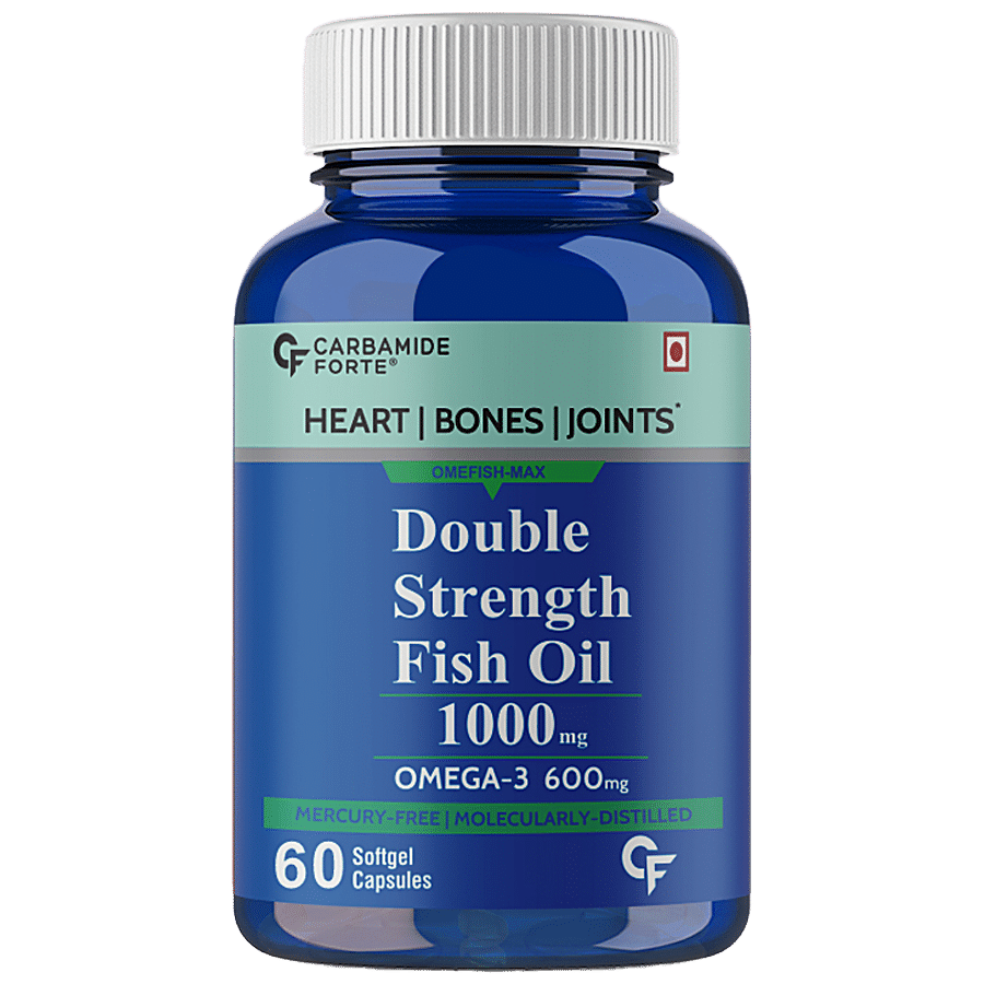 Carbamide Forte Double Strength Fish Oil 1000mg With Omega 3 600mg Softgel Capsules