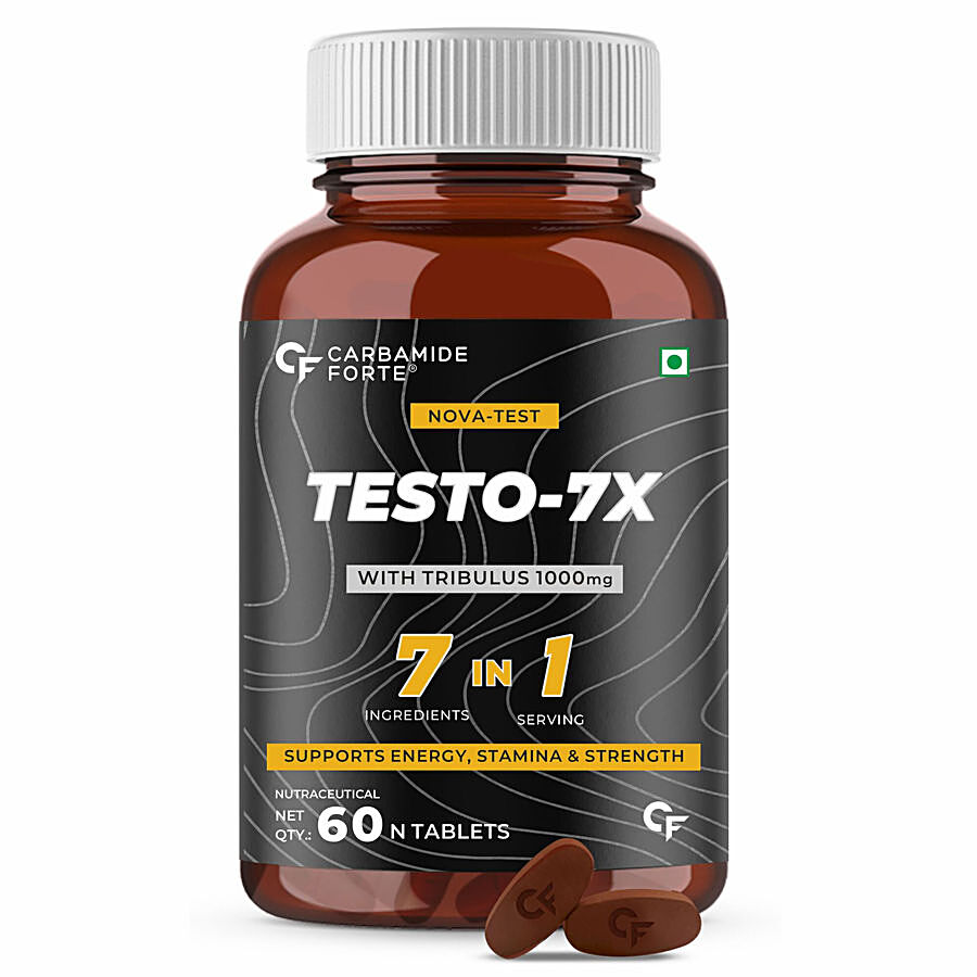 Carbamide Forte Testo-7X  Tribulus 1000mg Testosterone Vegetarian Tablets - For Men