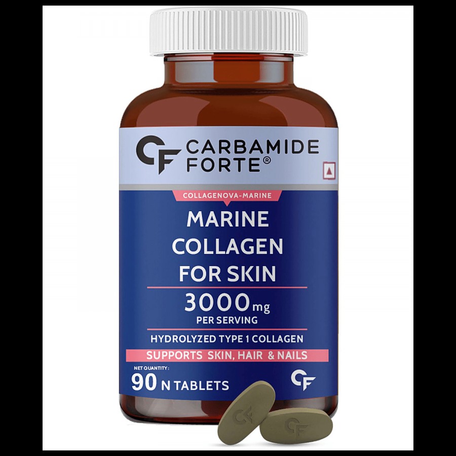 Carbamide Forte Hydrolysed Marine Collagen Peptides Tablets - 3000 mg With Biotin & Hyaluronic Acid