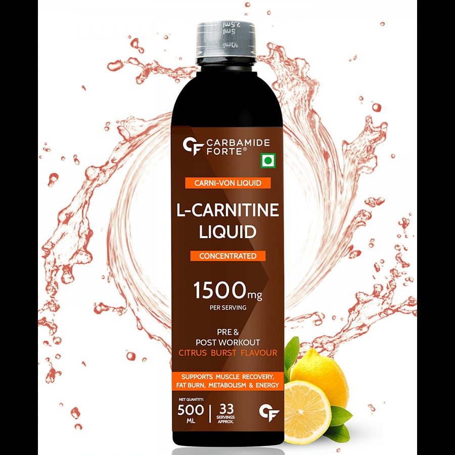 Carbamide Forte L Carnitine Liquid 1500mg Supplement - Citrus Burst Flavour