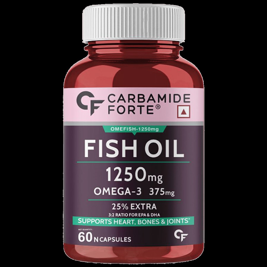 Carbamide Forte Omega 3 Fish Oil 1250mg Softgel Capsules - For Healthy Heart