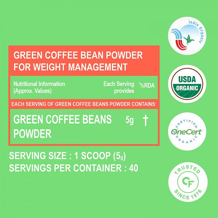 Carbamide Forte Organic Green Coffee Beans Powder - Supports Weight Management