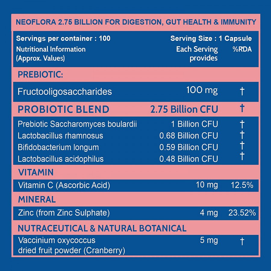 Carbamide Forte Probiotics 100mg 2.75 Billion Vegetarian Tablets - For Gut Health