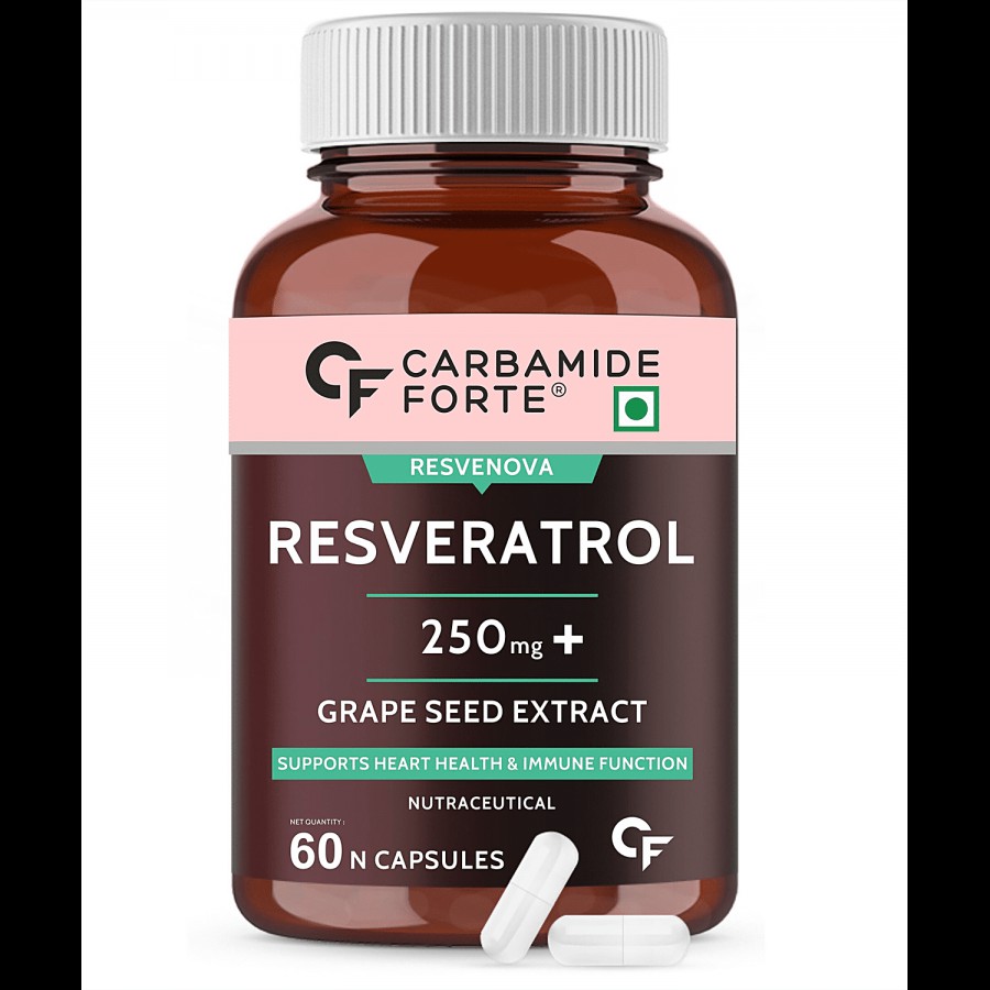 Carbamide Forte Resveratrol 250 mg Capsules - Grape Seed Extract