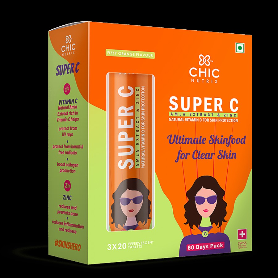 Chicnutrix Super C Amla Extract & Zinc - Fizzy Orange Flavour