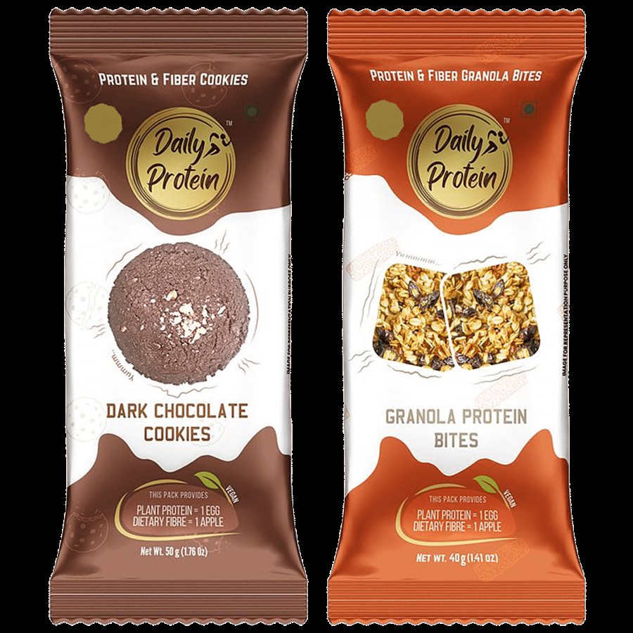 Daily Protein Dark Chocolate Cookies & Granola Protein Bites - Vegan & No Preservatives