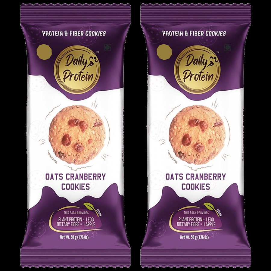 Daily Protein Oats Cranberry Cookies - Vegan