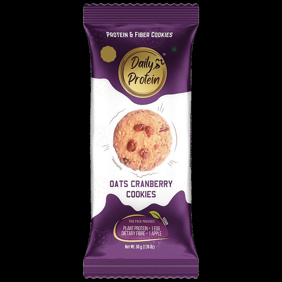 Daily Protein Oats Cranberry Cookies - Vegan