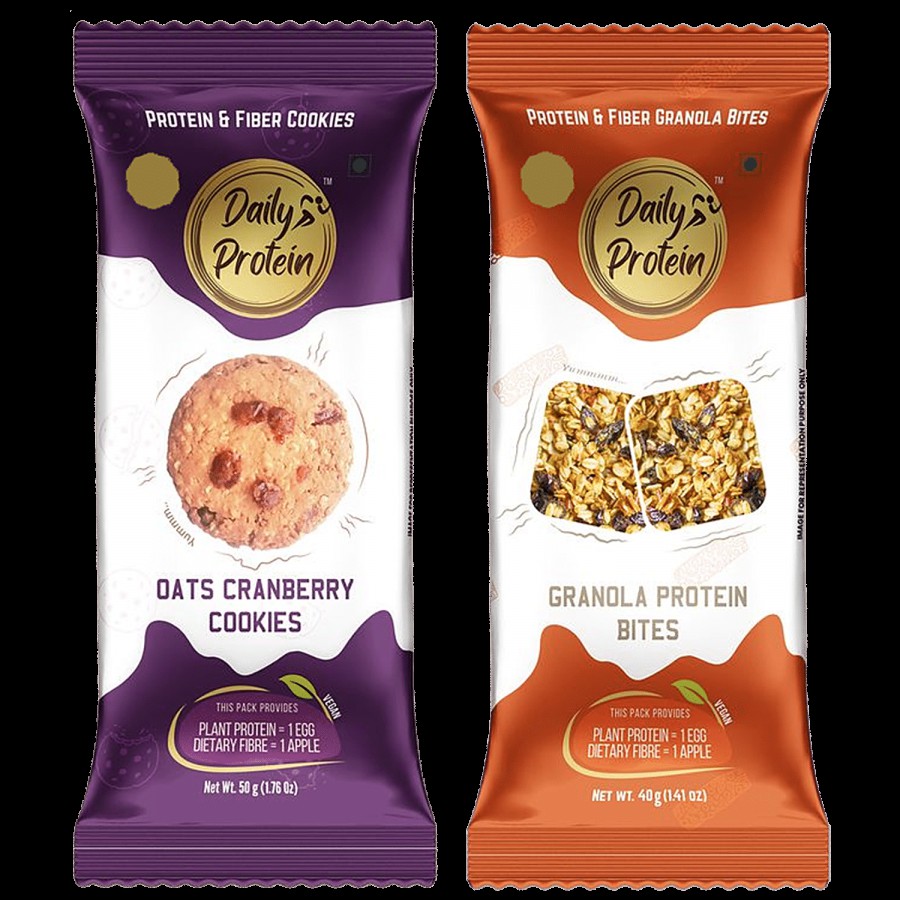 Daily Protein Oats Cranberry Cookies & Granola Protein Bites - Vegan & No Preservatives