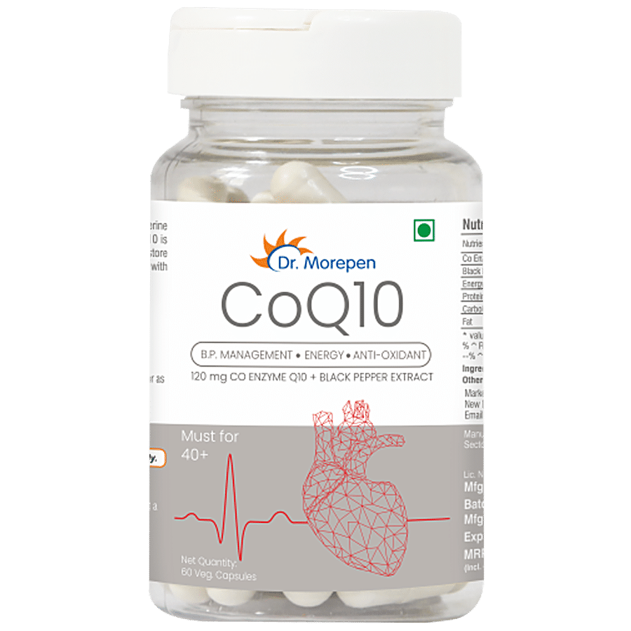 Dr. Morepen Coenzyme Q10 With Piperine - CoQ10 120mg Capsules