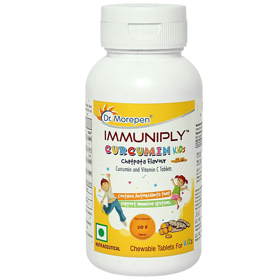 Dr. Morepen Immuniply Curcumin & Vitamin C Chewable Tablets For Kids - Immunity Booster