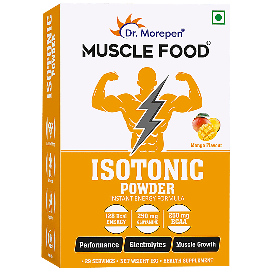 Dr. Morepen Muscle Food Isotonic Powder For Instant Energy & Hydration - Orange Flavour