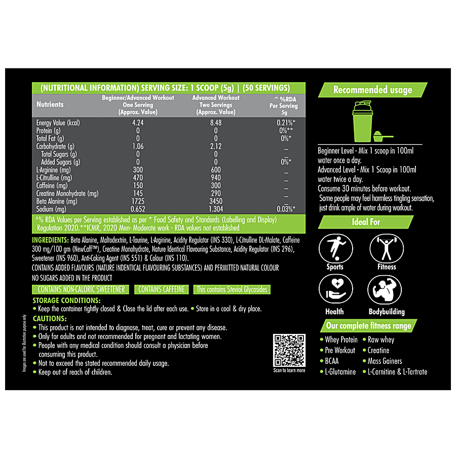 Dr. Morepen Muscle Food Pre Workout - For Strength