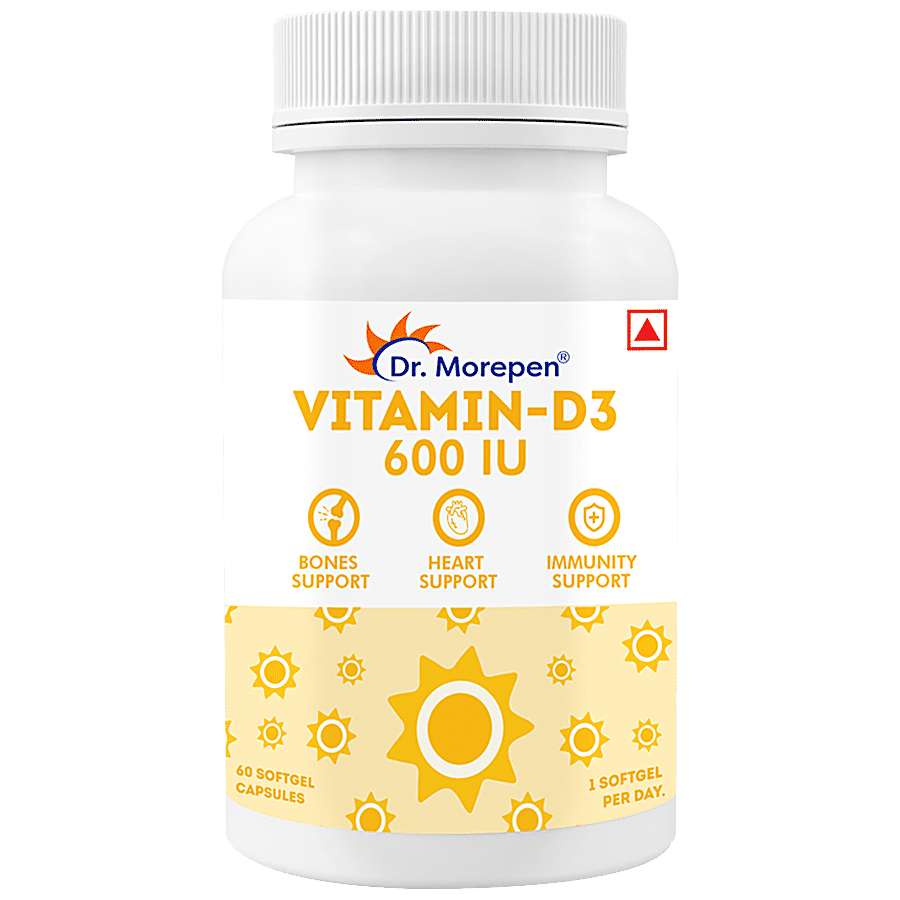 Dr. Morepen Vitamin D3 Soft Gel Capsules - 600 IU