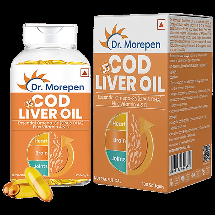 Dr. Morepen COD Liver Oil Softgels - Natural Omega 3