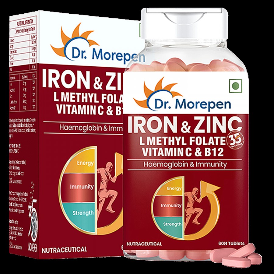 Dr. Morepen Iron & Zinc Tablets With Vitamin C & B12