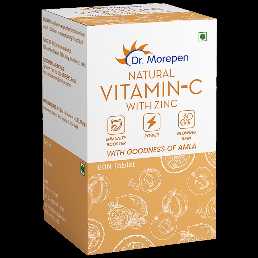 Dr. Morepen Natural Vitamin C With Zinc Tablets - Amla Extract