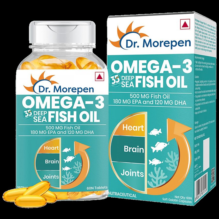 Dr. Morepen Omega 3 Deep Sea Fish Oil Softgels -  For Healthy Heart