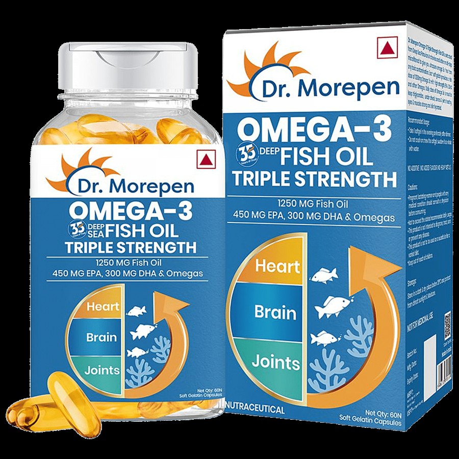 Dr. Morepen Omega 3 Deep Sea Fish Oil Softgels -  Triple Strength